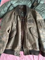 Alpha Industries MA-1 Leather bomber jacket men's size L, Ophalen, Maat 52/54 (L), Bruin, Alpha industries