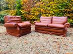 Leren kwaliteit’s cognac Salon in zeer goede staat!, Huis en Inrichting, Ophalen, Zo goed als nieuw, Hout
