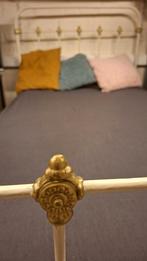 lit double en métal 120 cm + resort + matelas vintage rétro, Queen size, Enlèvement, Utilisé, 120 cm