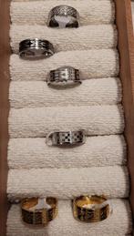 6 ringen stainless steel verschillende maten, €1/st, Handtassen en Accessoires, Ringen, Overige kleuren, IJzer of Staal, Nieuw