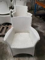 Witte Rotan Fauteuils – Stevig & Comfortabel, Ophalen, Gebruikt, Plastic