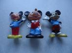 Drie vintage Mickey MOUSE  figuren - DISNEY gestempeld, Collections, Disney, Envoi, Mickey Mouse