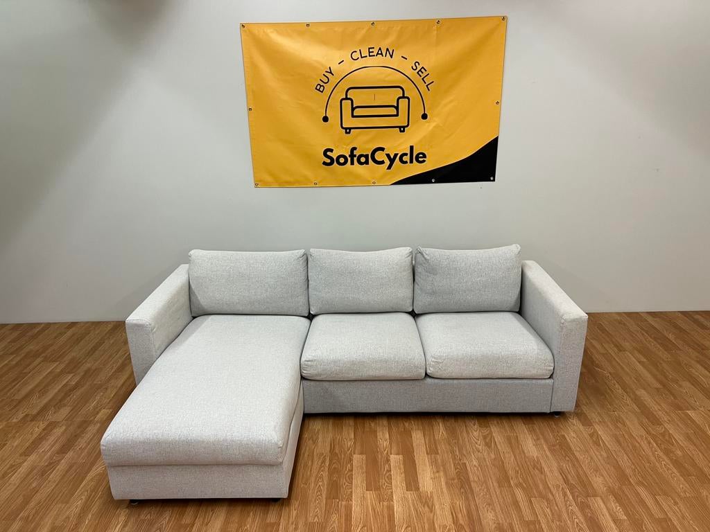 Witte IKEA VIMLE driezit met chaise longue en opbergbox, Huis en Inrichting, Ophalen of Verzenden, Zo goed als nieuw