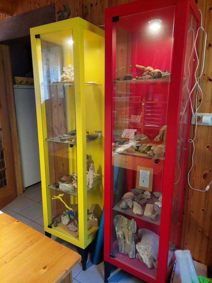 Vintage vitrinekastjes, Huis en Inrichting, Kasten | Vitrinekasten, Gebruikt, 150 tot 200 cm, Minder dan 50 cm, 25 tot 50 cm, Met deur(en)