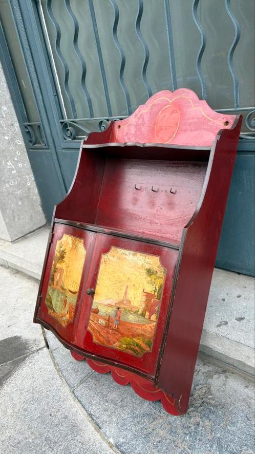 Armoire de pharmacie murale XIXe – peinte à la main, Antiek en Kunst, Antiek | Meubels | Kasten, Ophalen of Verzenden