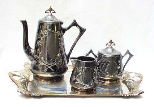 Service à café et à thé Art Nouveau - WMF., Antiquités & Art, Antiquités | Services (vaisselle) complet, Enlèvement ou Envoi