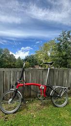 Brompton rood m6r telescopisch dynamozadel 6 versnellingen, Fietsen en Brommers, Fietsen | Vouwfietsen, Ophalen, Brompton, 14 tot 16 inch