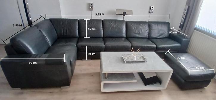 Hoekzetels L vorm, Maison & Meubles, Canapés | Coins salons complets, Comme neuf, Cuir, Enlèvement
