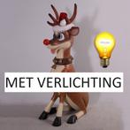 Reindeer Funny — Renne avec nez illuminé, hauteur 112 cm, Divers, Enlèvement ou Envoi, Neuf