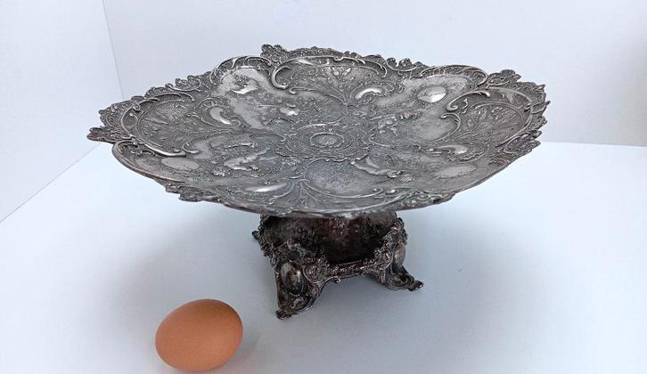 antiek zilver schotel schaal 1,320 kg, Antiek en Kunst, Antiek | Zilver en Goud, Zilver, Ophalen of Verzenden