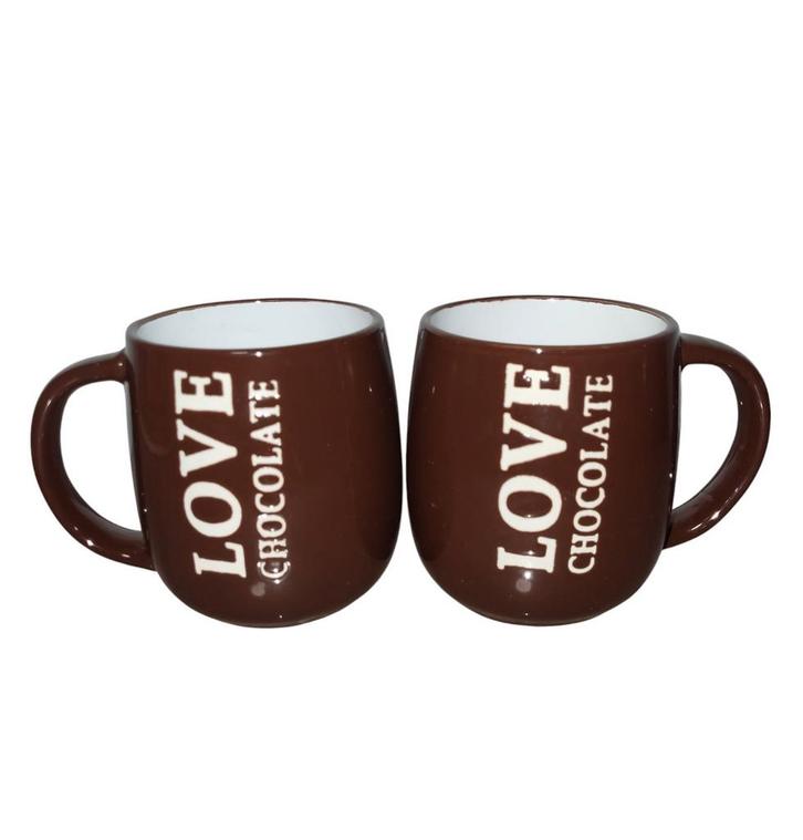 Gusta Bruine Love Chocolate tasje Mok, Huis en Inrichting, Keuken | Servies, Zo goed als nieuw, Ophalen of Verzenden