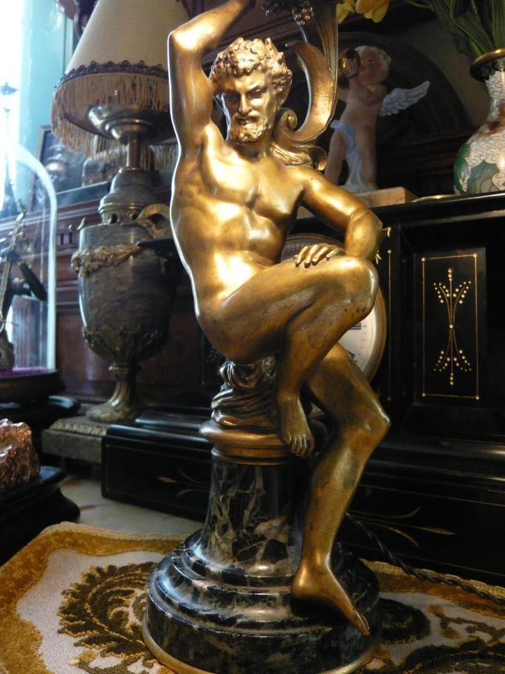 Authentique Faune lampe Ferdinand Barbedienne, Antiek en Kunst, Antiek | Verlichting, Ophalen