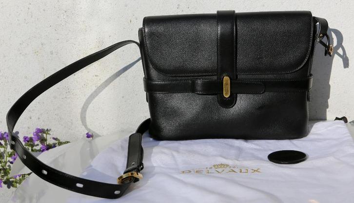 Delvaux zwarte Simoun-tas, Handtassen en Accessoires, Tassen | Damestassen, Zo goed als nieuw, Zwart, Ophalen of Verzenden