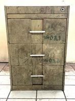 Vintage metalen ladenkast 3 laden., Huis en Inrichting, Kasten | Ladekasten, Ophalen, Minder dan 50 cm, Gebruikt, Vintage