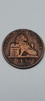 Pièce rare de 2 cents Léopold II 1871 française, Timbres & Monnaies, Monnaies | Belgique, Enlèvement ou Envoi