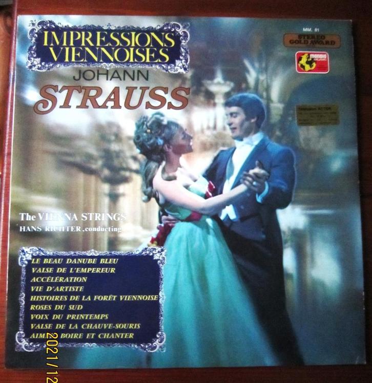 33T vinyl „Viennese Impressions” van Johann Strauss, Cd's en Dvd's, Vinyl | Klassiek, Zo goed als nieuw, Orkest of Ballet, Verzenden
