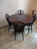 Ronde tafel + 4 stoelen, Huis en Inrichting, 100 tot 150 cm, Rond, Gebruikt, Ophalen