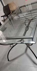 Table verre & fer forgé, Maison & Meubles, Tables | Tables de salon, 150 à 200 cm, Verre, Enlèvement, 50 à 100 cm