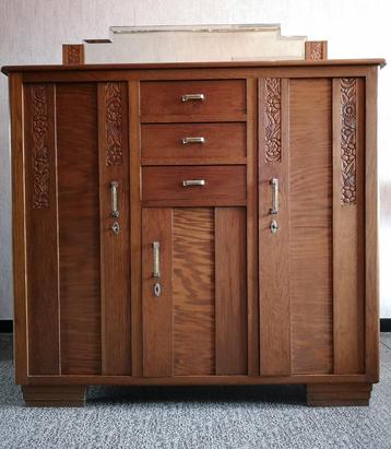 Vintage buffetkast met spiegel in art-deco (kast2) beschikbaar voor biedingen