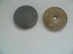 2 muntstukken 25 centimes periode koning Albert I, Postzegels en Munten, Ophalen of Verzenden