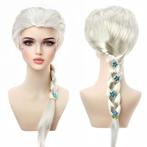 Pruik Elsa Frozen met vlecht + gratis haarnetje, Verzenden, Nieuw