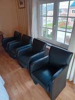 Vier mooie lederen eetkamer fauteuils samen 100 euro., Ophalen