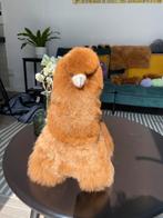 Handgemaakte goudbruine alpaca knuffel - 100% alpacawol, Ophalen of Verzenden, Zo goed als nieuw