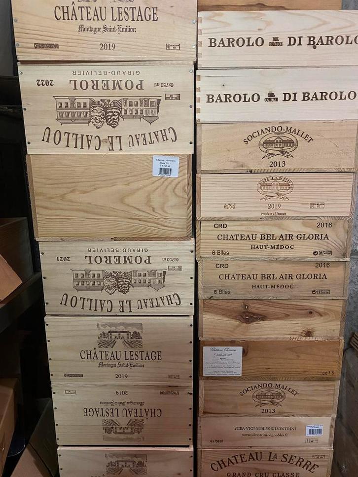 Stijlvolle houten wijnkisten te koop, Verzamelen, Wijnen, Zo goed als nieuw, Ophalen