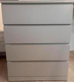 IKEA MALM commode blanche 4 tiroirs, Maison & Meubles, Armoires | Commodes, 3 ou 4 tiroirs, 25 à 50 cm, Contemporain, Enlèvement