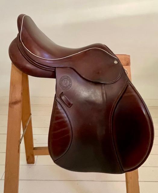Kwaliteitszadel LJ - Dirk Demeersman - 17,5 inch, Animaux & Accessoires, Chevaux & Poneys | Selles, Comme neuf, Obstacle, Enlèvement
