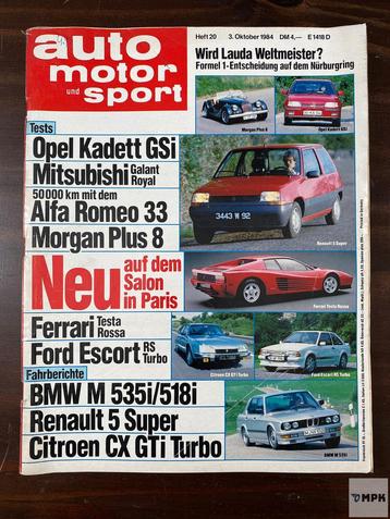 Magazine Auto Motor Und Sport 1984 #20 Duits beschikbaar voor biedingen