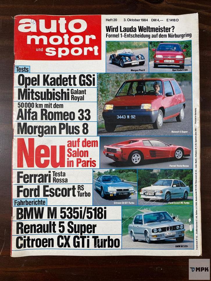Magazine Auto Motor Und Sport 1984 #20 Duits, Boeken, Auto's | Folders en Tijdschriften, Gelezen, Ophalen of Verzenden