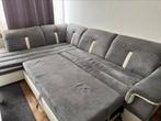 Grijs-witte fauteuil met bed, Gebruikt, Stof