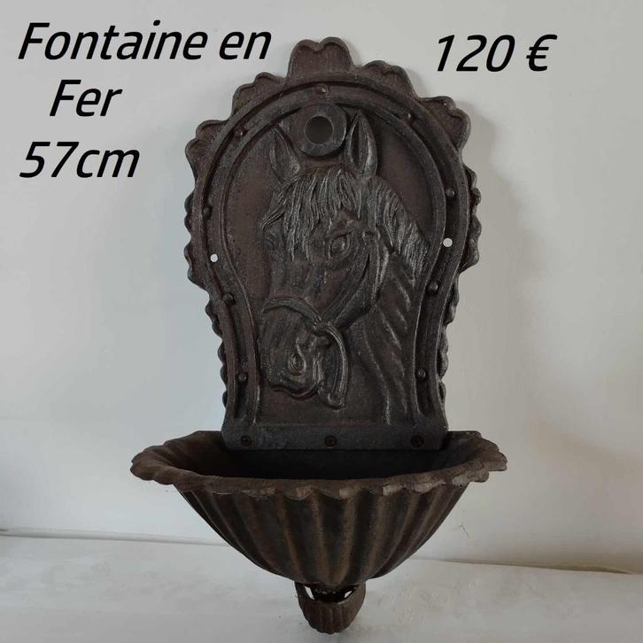 Fontein met paardenmotief, Tuin en Terras, Waterpartijen en Fonteinen, Zo goed als nieuw, Fontein, Gietijzer, Ophalen of Verzenden