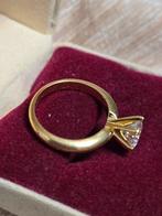Gouden ring solitaire , grote briljant 1.25 karaat foto's, Wit, Ophalen of Verzenden, Zo goed als nieuw, 17 tot 18