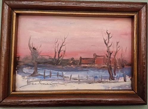 Marcel Beeckman, Olie op karton, 16x22cm, Antiek en Kunst, Kunst | Schilderijen | Klassiek, Ophalen of Verzenden