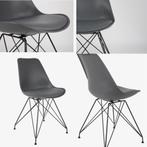 8 grijze stoelen te koop, Ophalen, Gebruikt, Metaal, Grijs