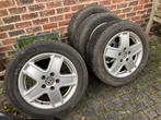 4 winterbanden michelin alpin a4 op aluminium velg 215/55 R1, Auto-onderdelen, Banden en Velgen, 215 mm, Velg(en), 16 inch, Gebruikt