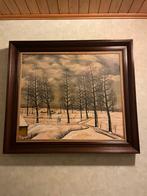 Schilderij winterlandschap, Antiek en Kunst, Ophalen of Verzenden