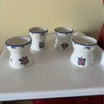 4 coquetiers diabolo en porcelaine motif fleuri, Verzenden