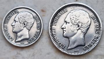 Proefslagen 1 Franc + ½ Franc 1859 Zilver 