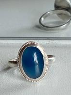 zilver ring met agaat steen, Handtassen en Accessoires, Ringen, Gebruikt, Verzenden, Kleiner dan 17, Met edelsteen