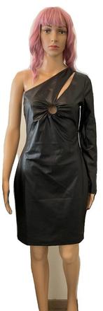 Sexy kunstleren jurk (maat S/M) NIEUW, Kleding | Dames, Maat 38/40 (M), Zwart, Nieuw, Ophalen of Verzenden