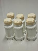 Set van 6 vintage witte glazen kruidenpotjes, Ophalen of Verzenden, Gebruikt, Glas