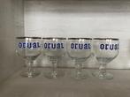 80/ Lot de 4 Verres Orval Benjamin écriture à 17mm du bord, Verzamelen, Ophalen of Verzenden, Zo goed als nieuw, Bierglas