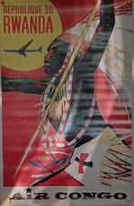 Affiche Sabena République du Rwanda / Air Congo origineel 74, Ophalen of Verzenden, Zo goed als nieuw