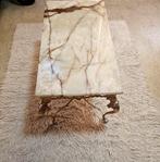 Salontafel in Chippendale-stijl in brons en onyx, jaren 50, Ophalen
