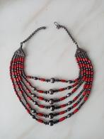 Collier en argent  perles de corail orange, Bijoux, Sacs & Beauté, Enlèvement ou Envoi, Comme neuf, Orange, Argent