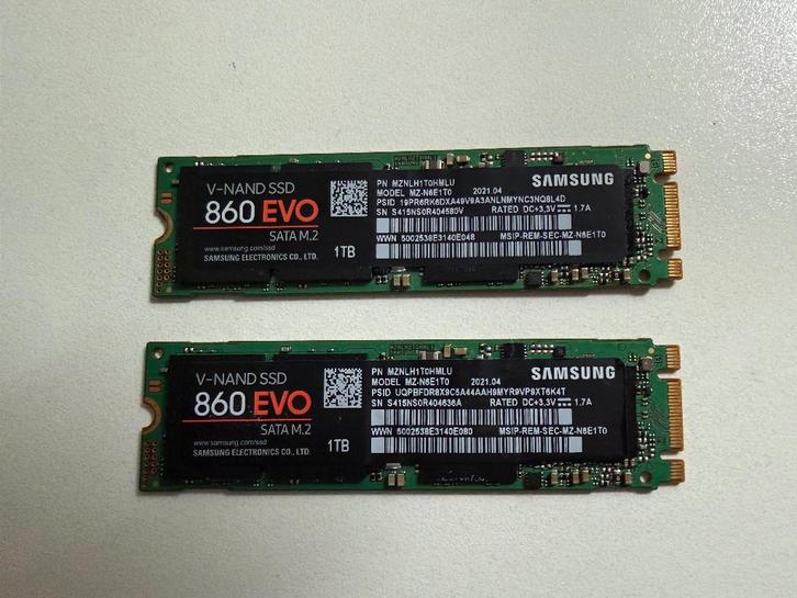 Samsung 860 EVO SATA M.2 SSD 1TB, Computers en Software, Harde schijven, Zo goed als nieuw, Laptop, Intern, SSD, SATA, Ophalen of Verzenden