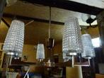 vintage luchter Mid - Century hanglamp 60er teak, Ophalen, Huis en Inrichting